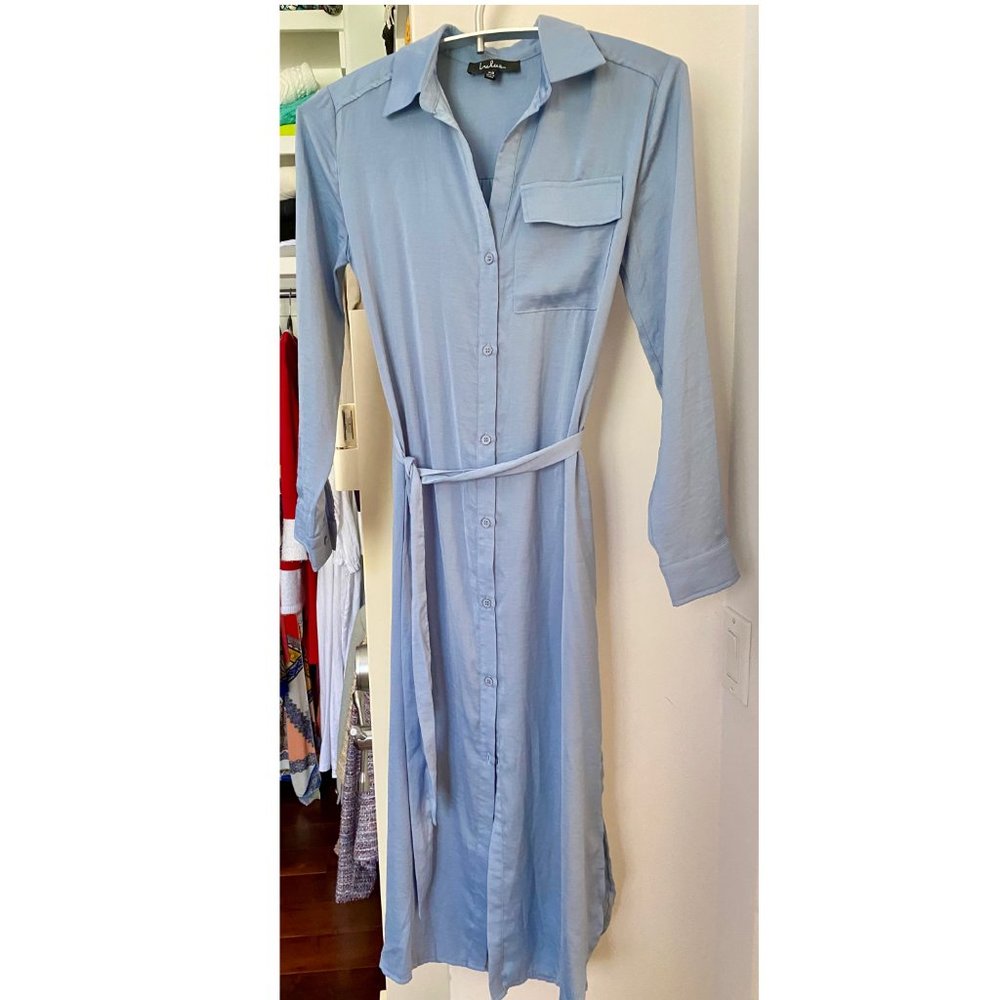 Long Sleeve Dusty Blue Lulu's Dress